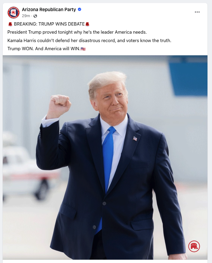 Arizona Republican Party responds to presidential debate