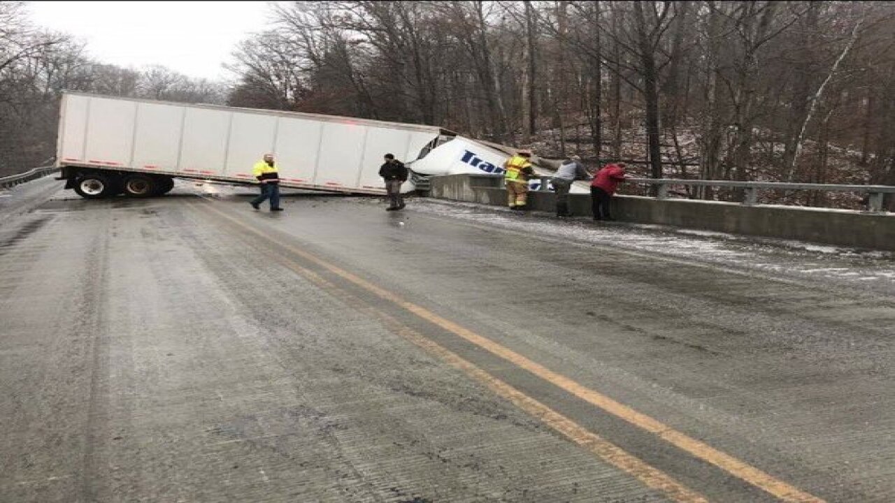 PHOTOS: Freezing rain cause major traffic jams
