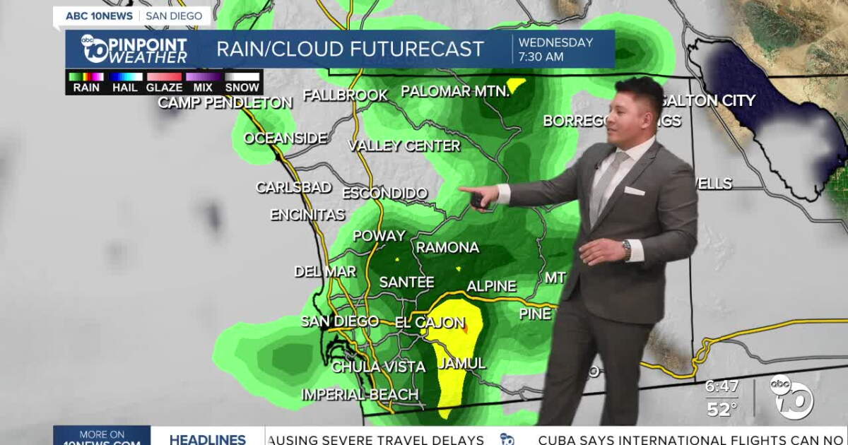 Cooling trend begins along with two possible rounds of rain