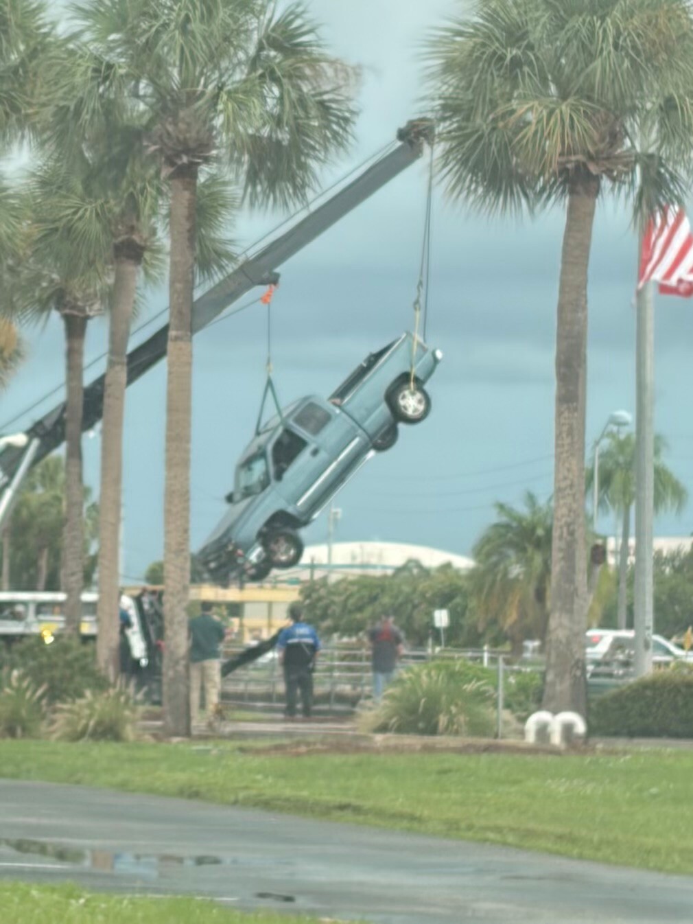 85-year-old driver dies after truck crashes into retention pond in Pinellas County