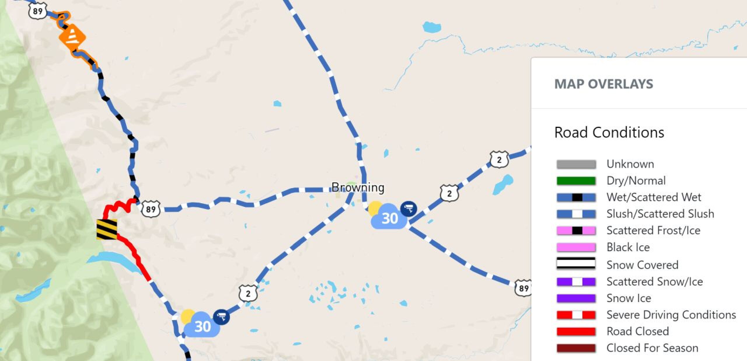 Montana road conditions + winter driving safety
