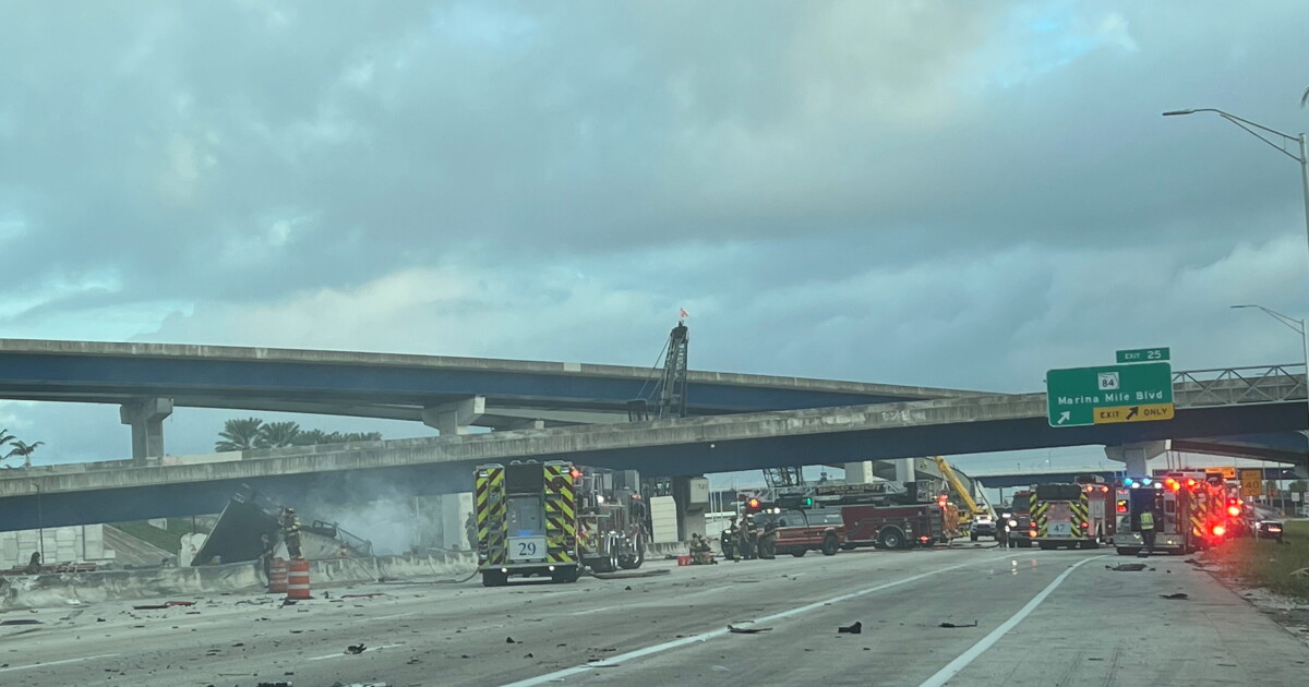 Crash kills driver of tractor-trailer, shuts down I-95 for hours