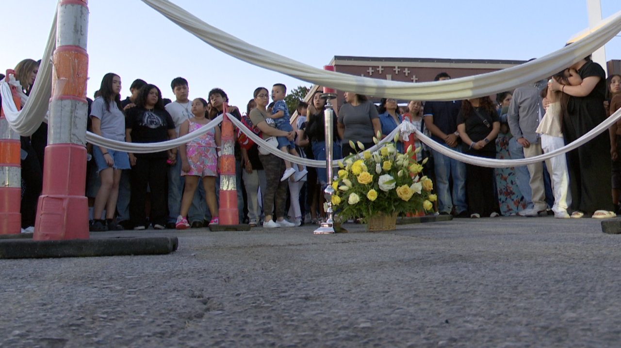 Puentes crime scene blessing mass St. Thomas More Catholic Church