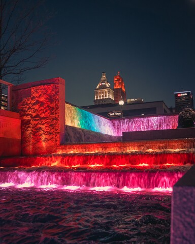 Cincygram: Smale Riverfront Park after dark -- a kaleidoscope of color