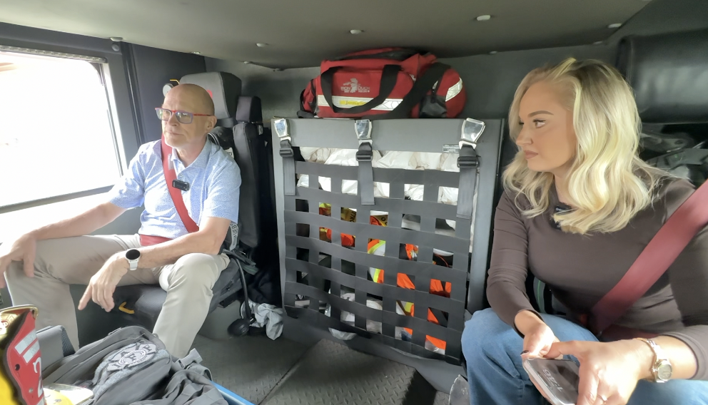 Michael Wieck with Miovision explaining the tech during a ride-along