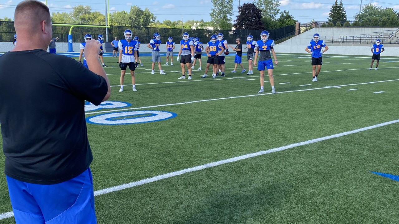 Grand Rapids Catholic Central football practice