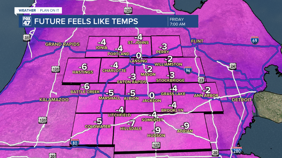 Feels like temps drop below zero tonight as winds pick back up