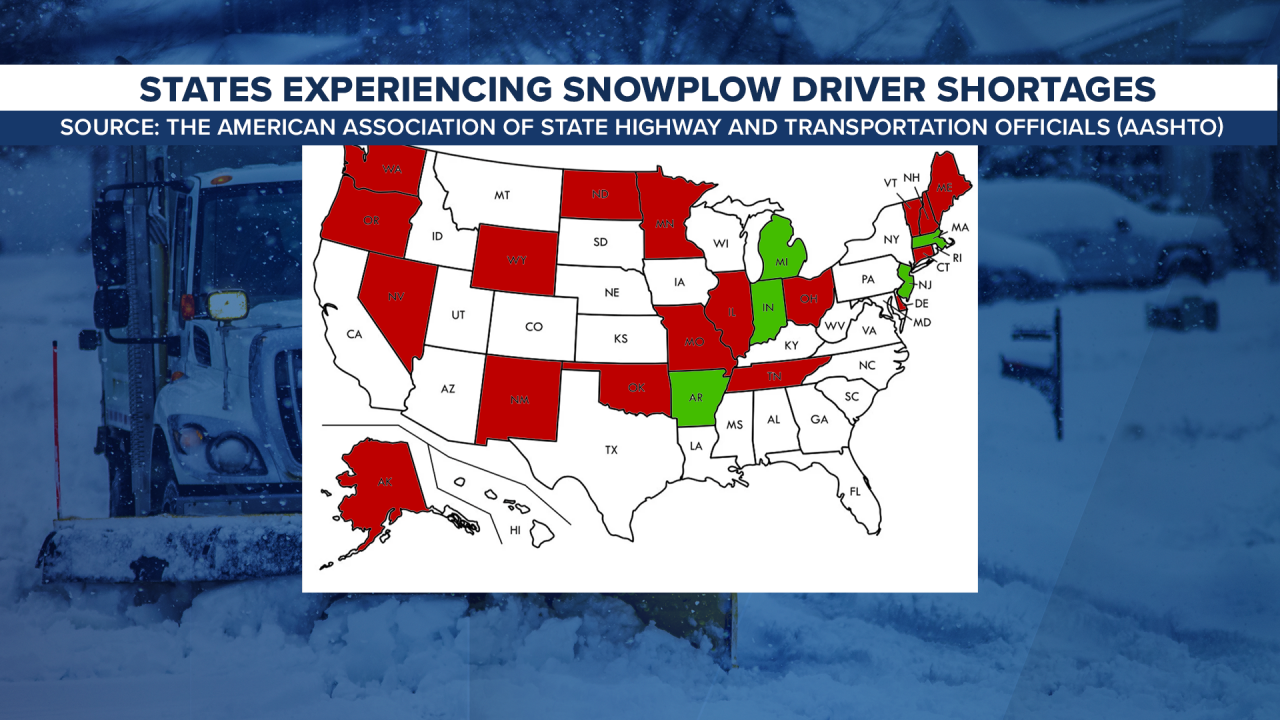 States Experiencing Snowplow Driver Shortages