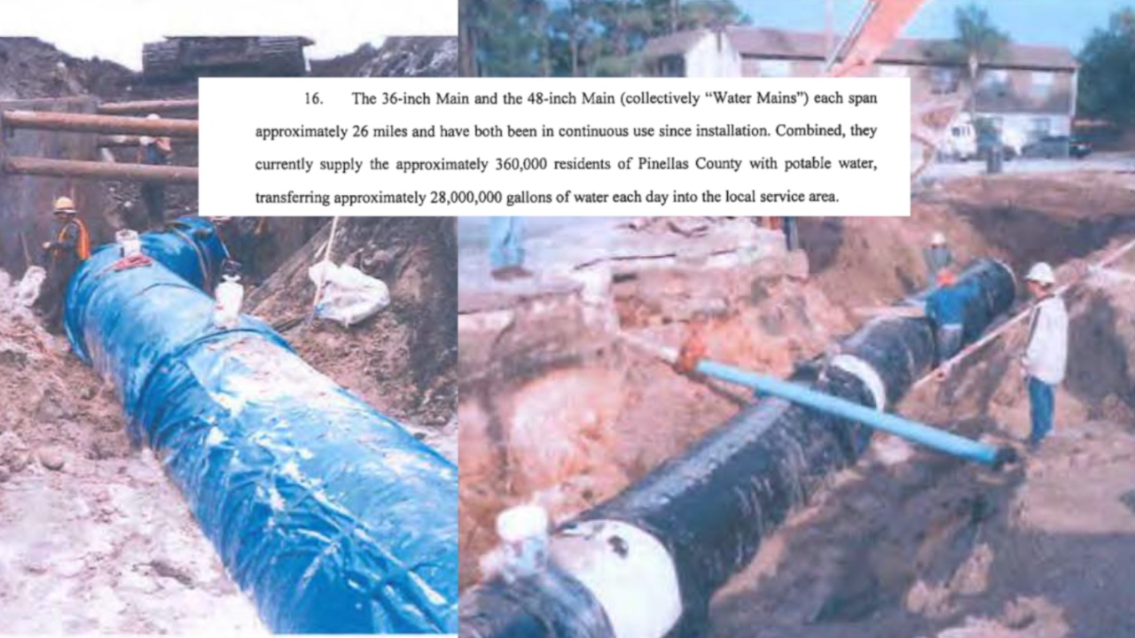 Pipes provide 28 million gallons of drinking water to 360,000 people a day