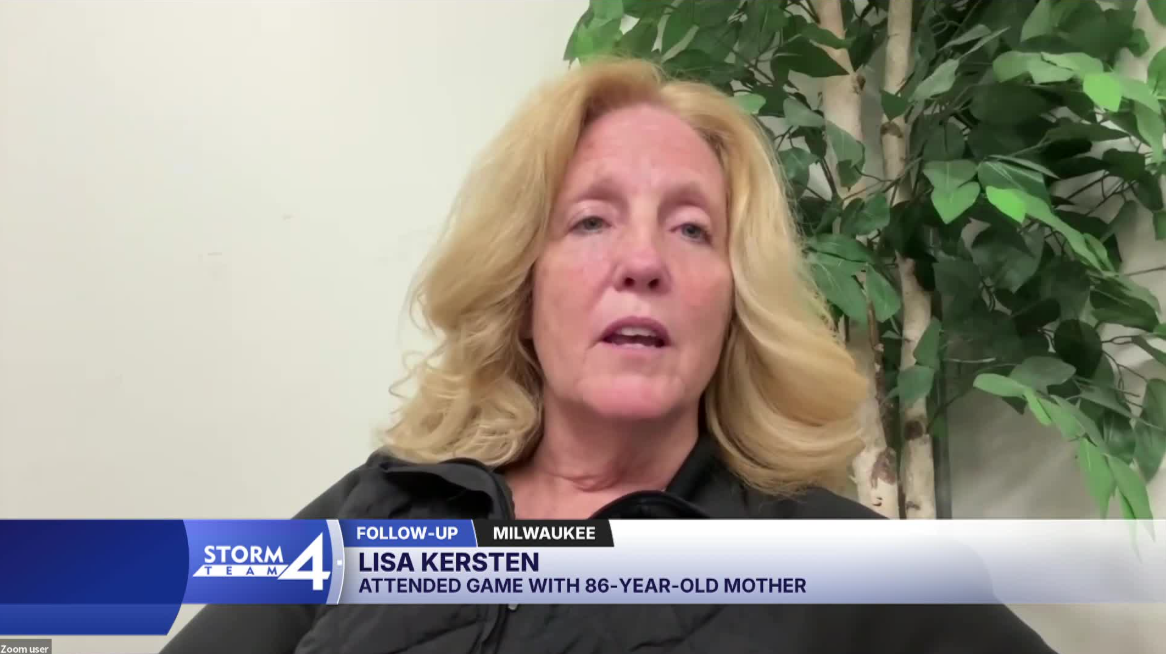 Lisa Kersten who attended Wednesday's Brewers game with her 86-year-old mother