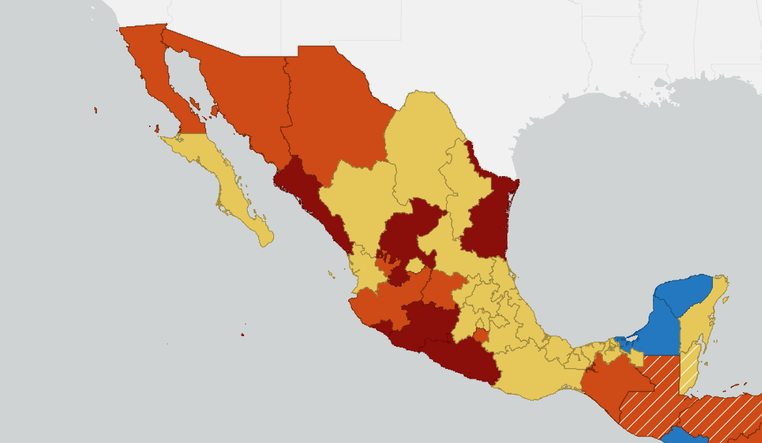 Travel Advisories Map for Mexico_Feb 23 2026