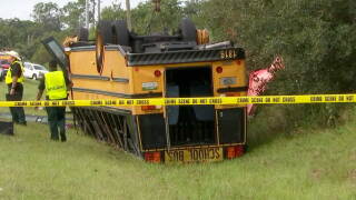A school bus flipped over onto its roof during a multivehicle crash in Polk County, Florida, killing two people — including a 10th-grade girl — and injuring several others on Oct. 5, 2026, authorities said.