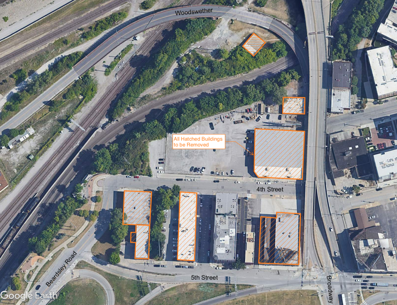 Buck O'Neil Bridge building removal