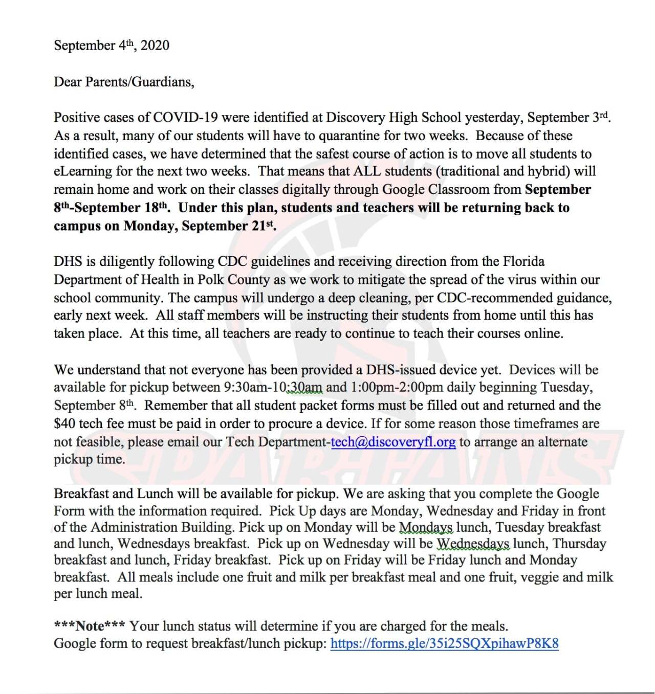 Discovery High School closure