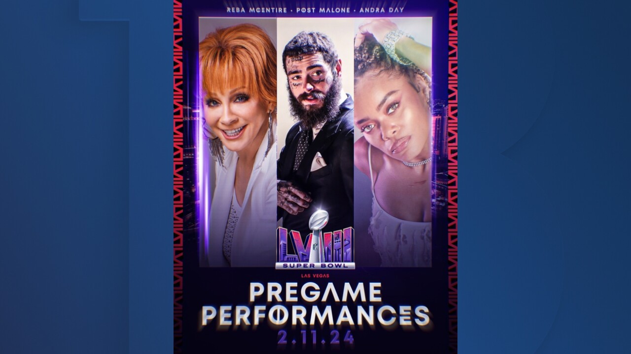 Reba, Post Malone, Andra Day to perform during Super Bowl LVIII pregame