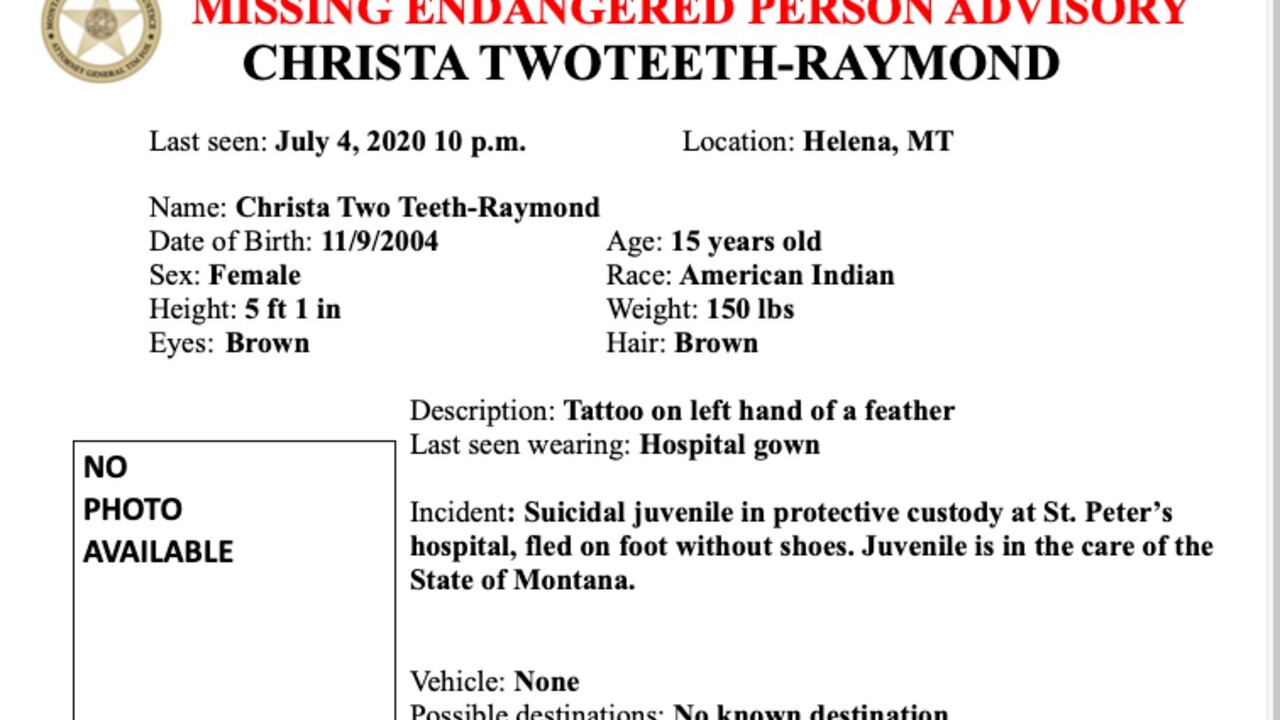 Missing Endangered Person Advisory Issued For Helena Girl