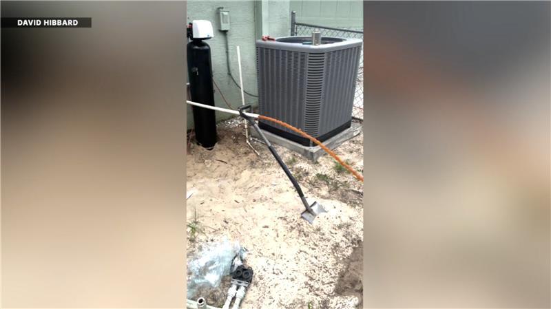 Brown water after man's repair