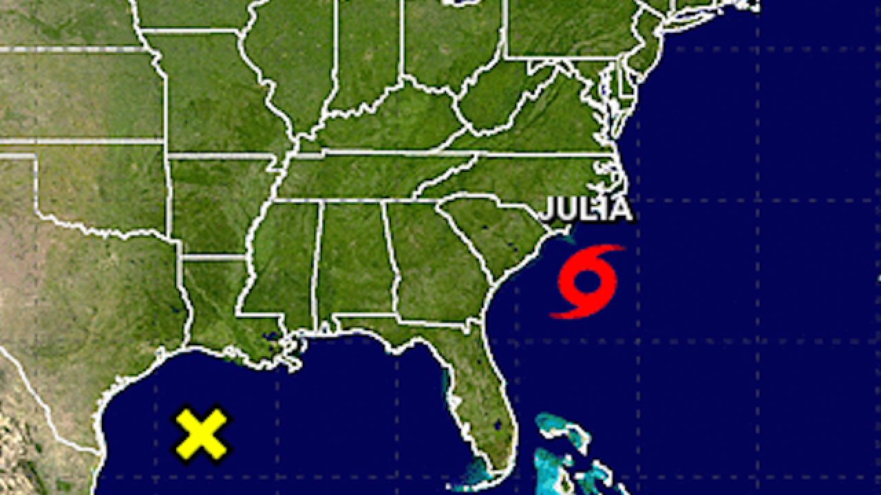 Tropical Storm Julia strengthens off Carolina coast