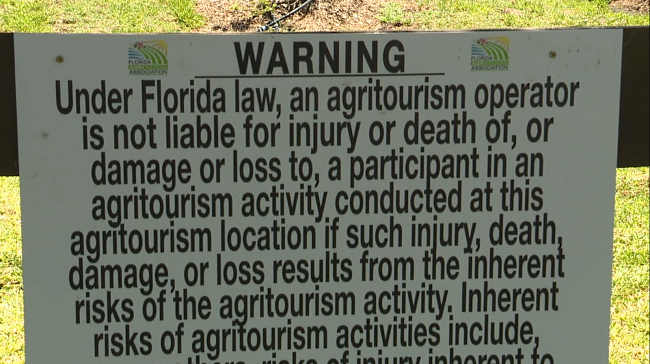 Sign posted at an agritourism site