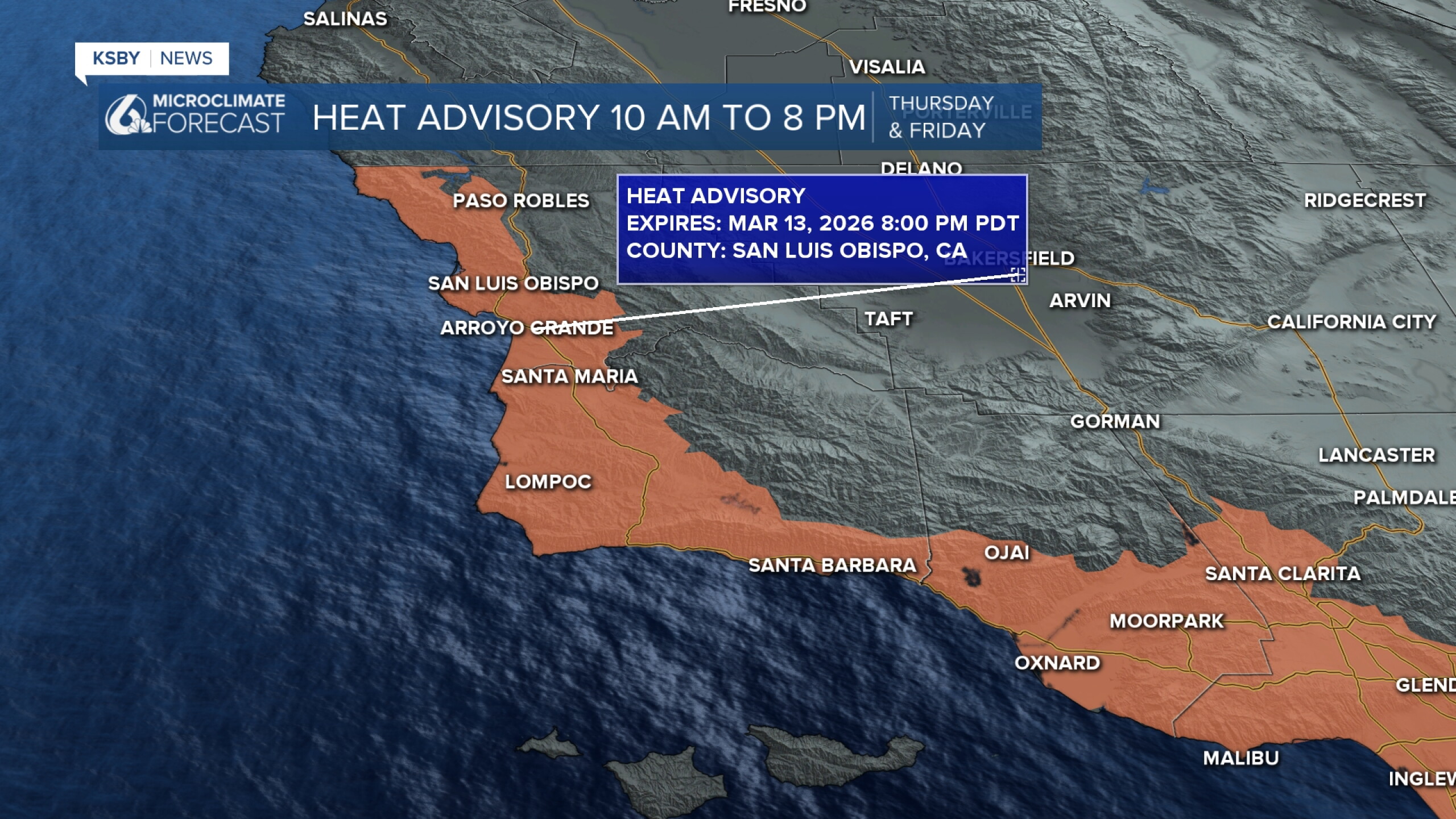 A rare prolonged Heat Wave in March for the Central Coast