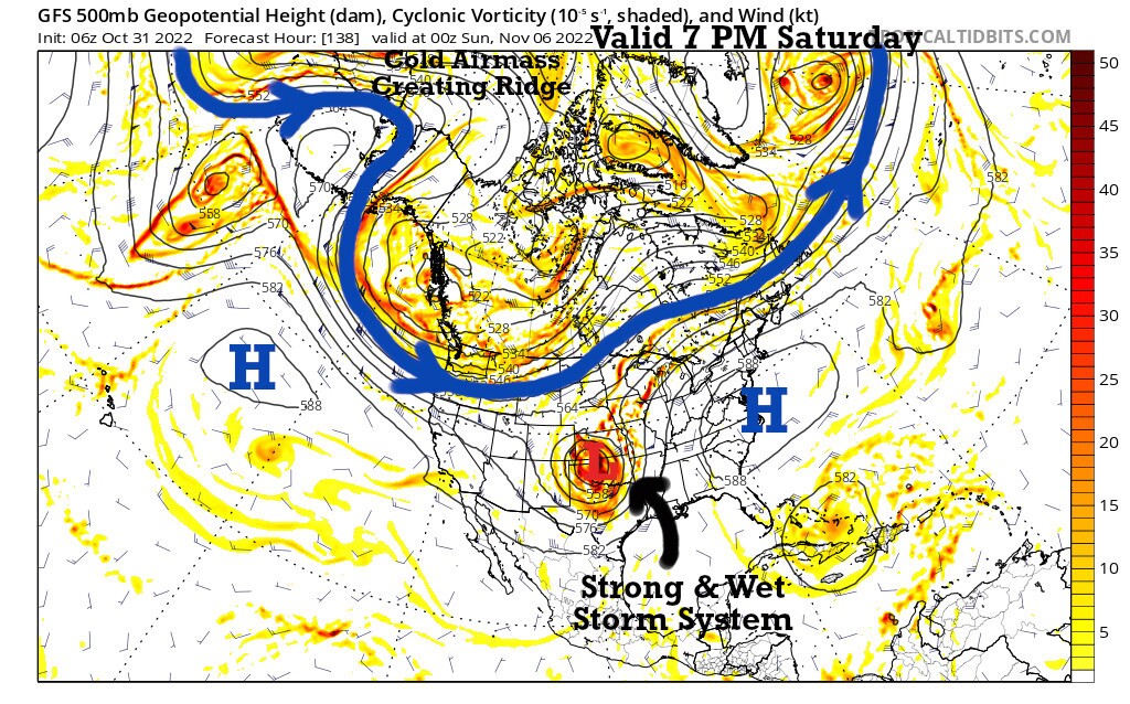 Upper Level Flow Valid Saturday