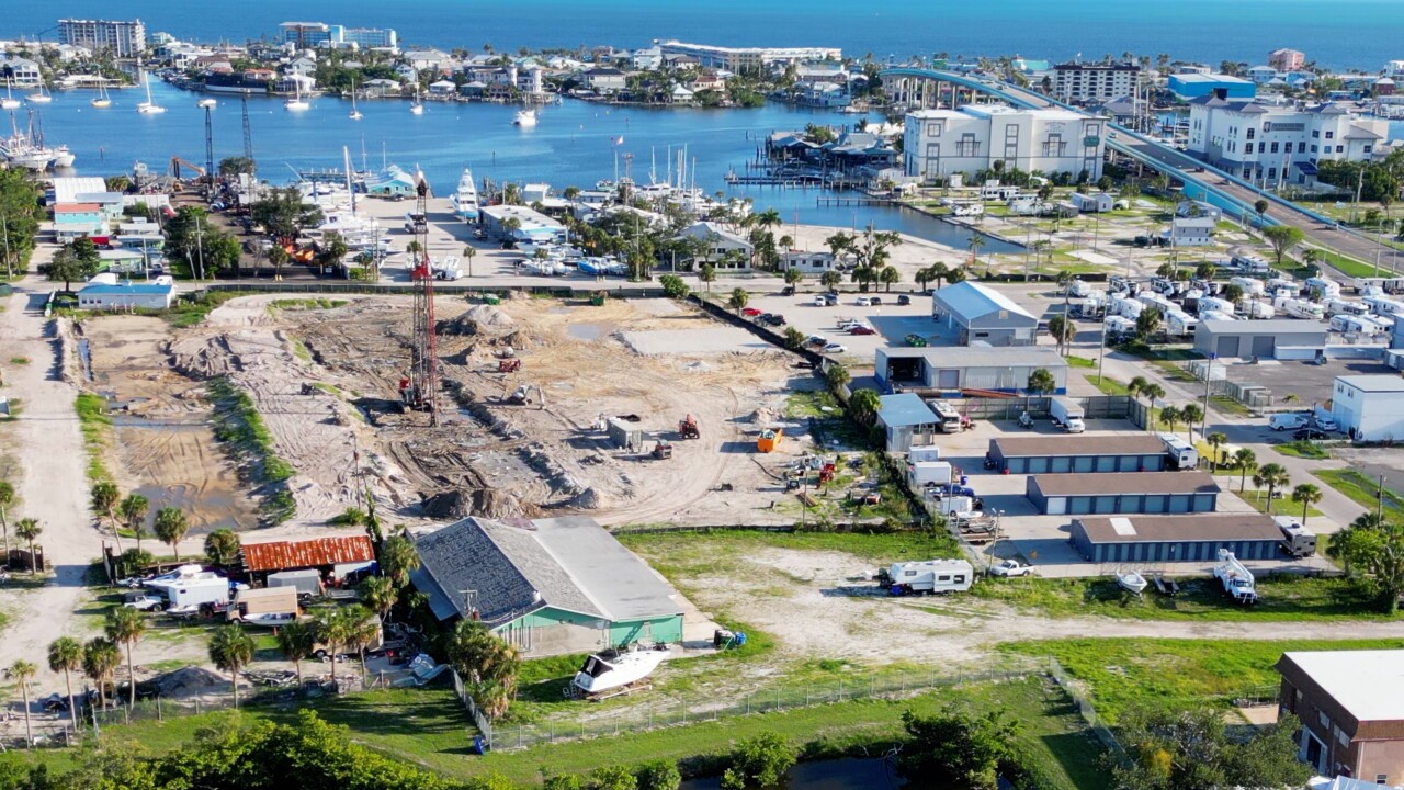 Aerial view of lot for Compass Rose Marina Village