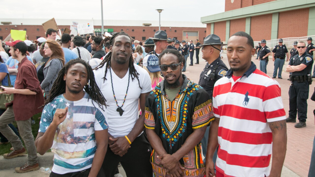 Protesters at Donald Trump's Indianapolis rally