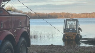 Excavator driven into Lower Jeptha Lake