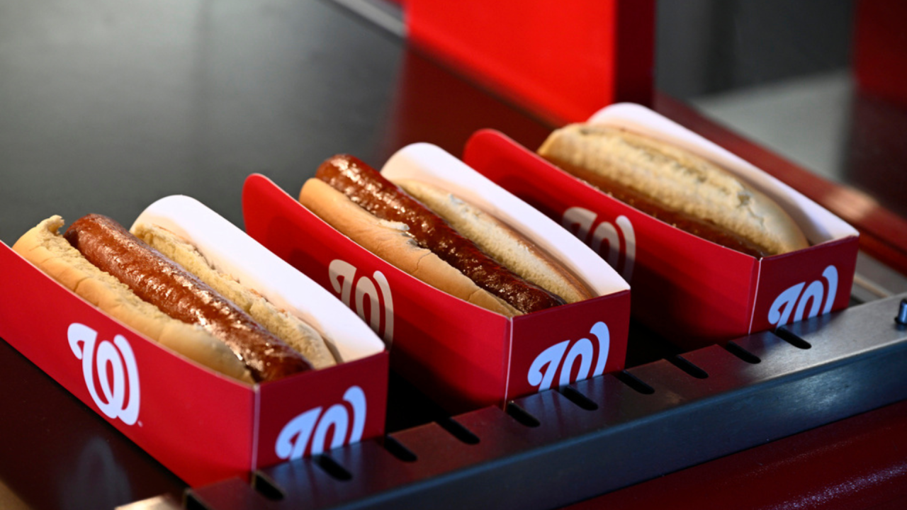 Hot dogs at Nationals Park before an exhibition baseball game