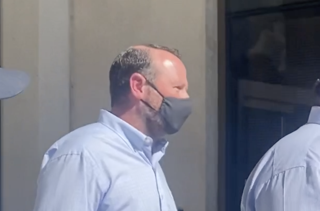 JT Burnette leaving court after hearing the verdict