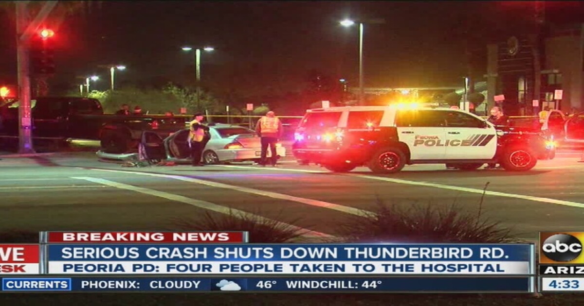PD: Four injured in Peoria car crash