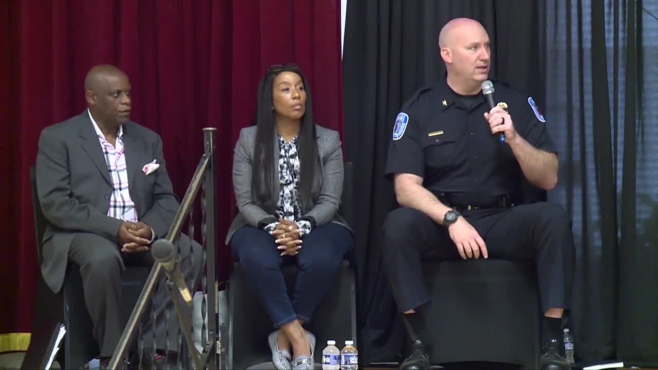 Community Activist Charles Willis, Richmond Acting Deputy Chief Sybil El-Amin and Richmond Interim Police Chief Rick Edwards.