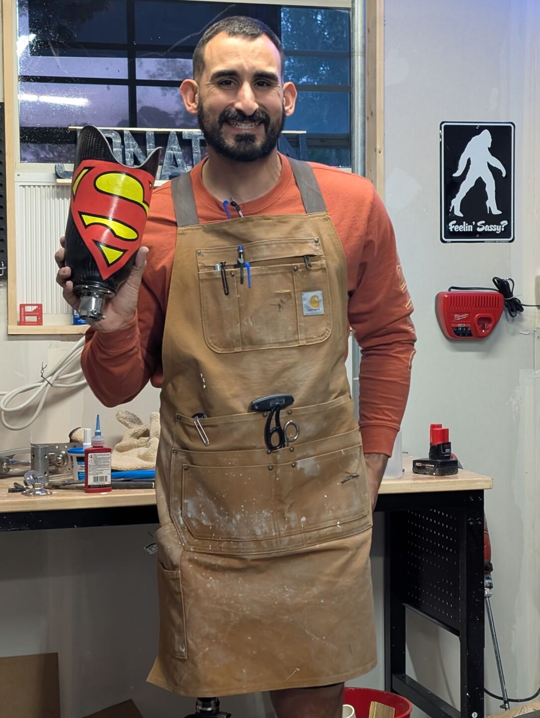 MedFitPro's Jonathan Luna, who built Tankersley's leg