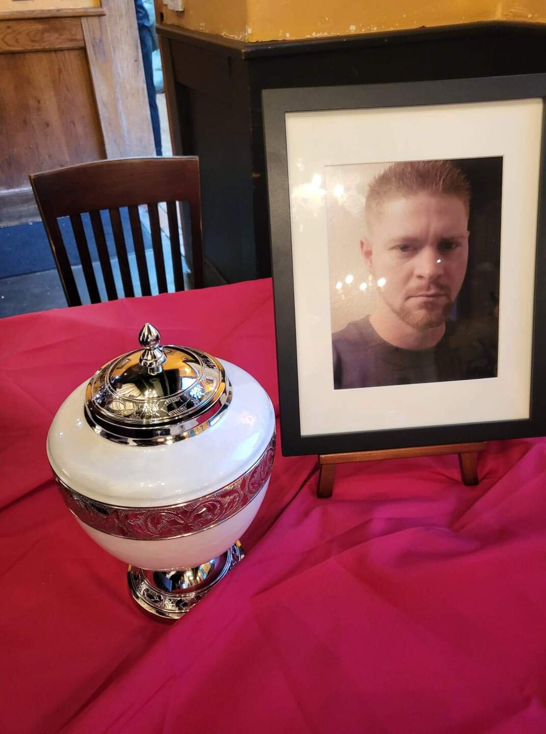 Richard - Framed Photo Urn with Ashes.jpeg