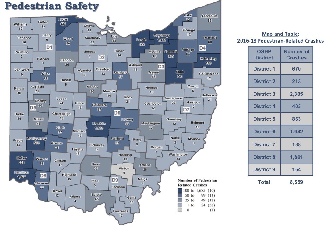 Pedestrian crash map
