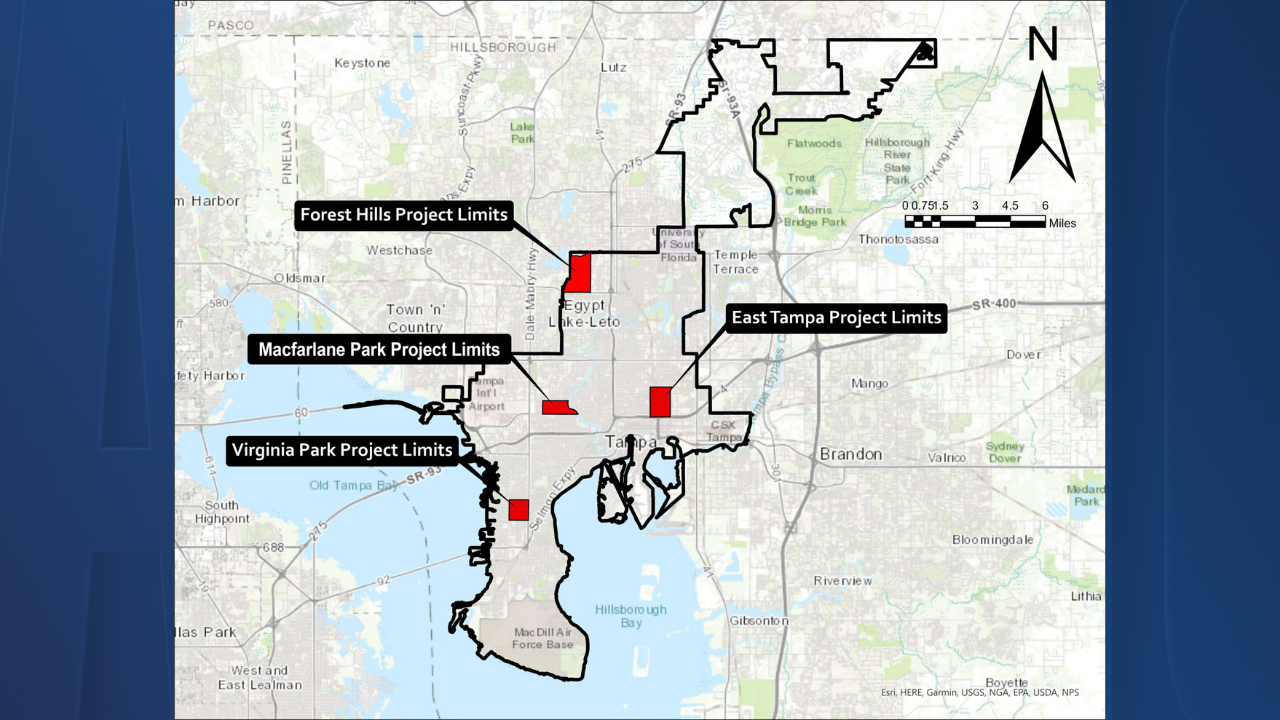 Map tampa infrastructure work City of Tampa.png