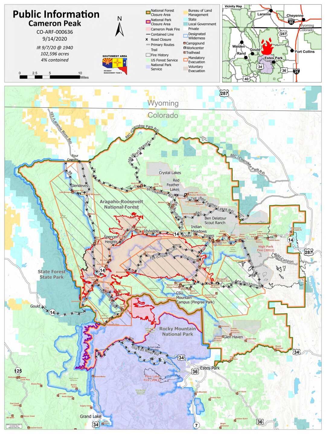 Cameron Peak Fire map_Sept 14 2020