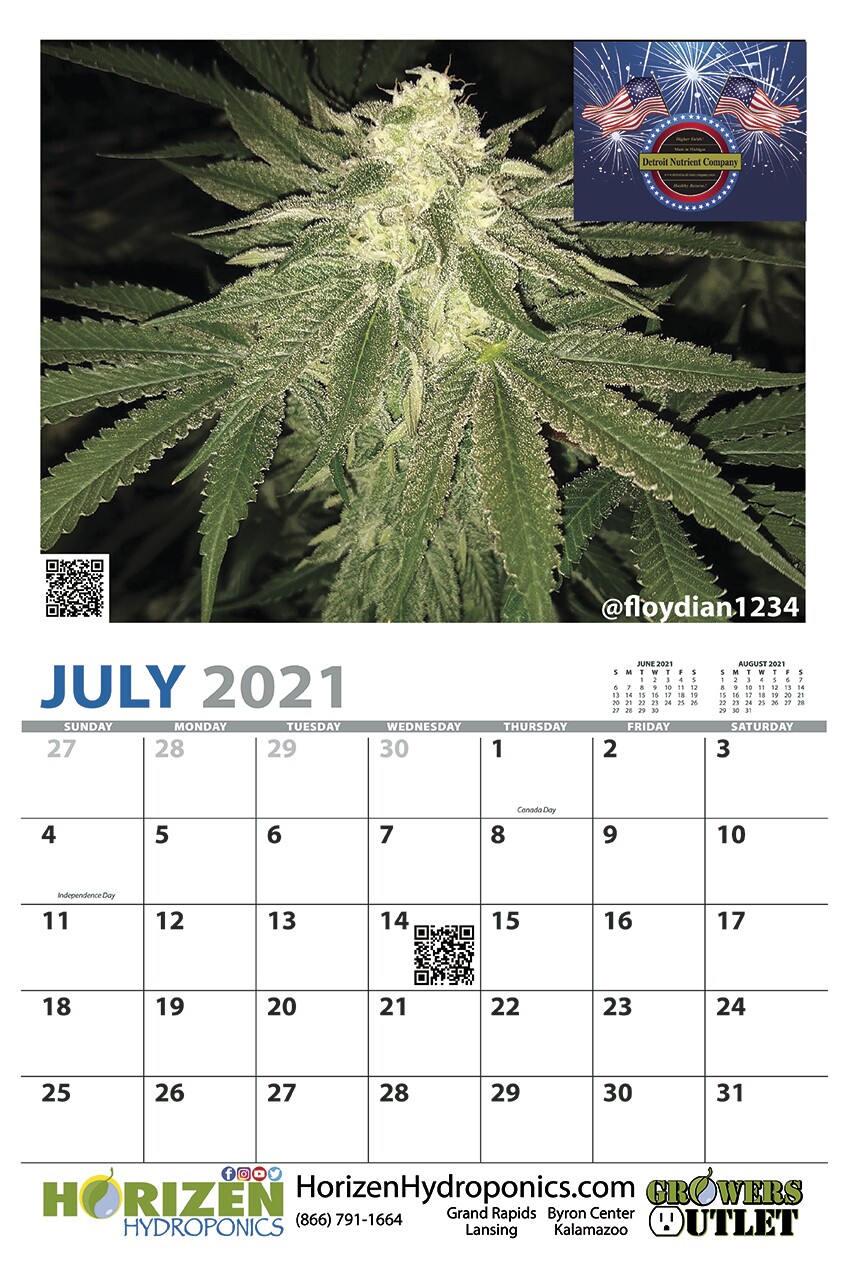 Horizen Hydroponics Grow Room calendars
