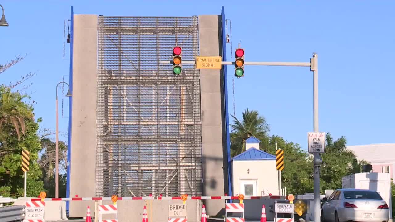 George Bush Boulevard Bridge raised in vertical position, March 4, 2022