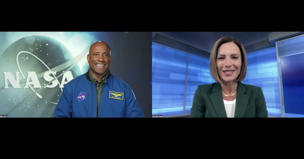 Retired NASA Astronaut and Navy Captain Victor Glover was all smiles describing his new role at Cal Poly with KSBY Reporter Jessica Roe