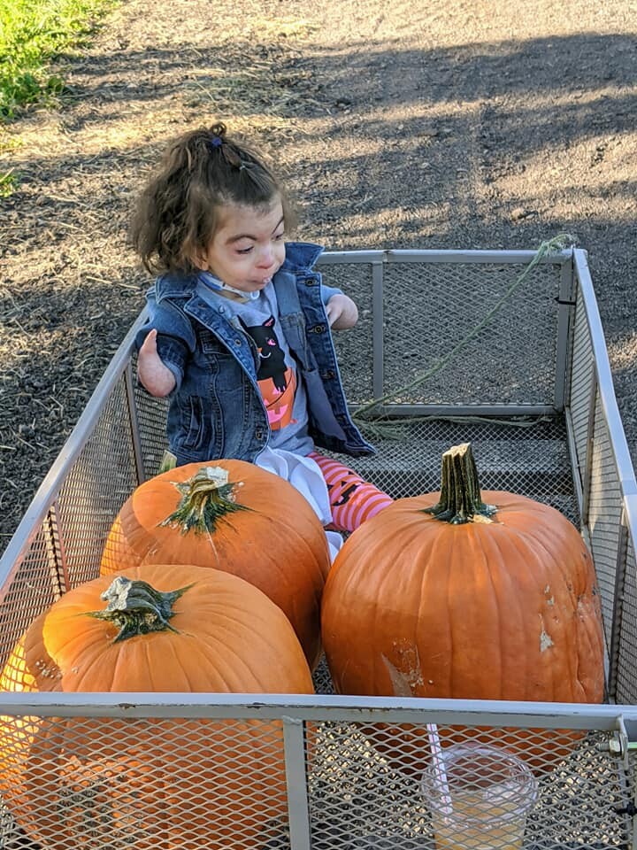 Aubrey in Pumpkin Plaster.