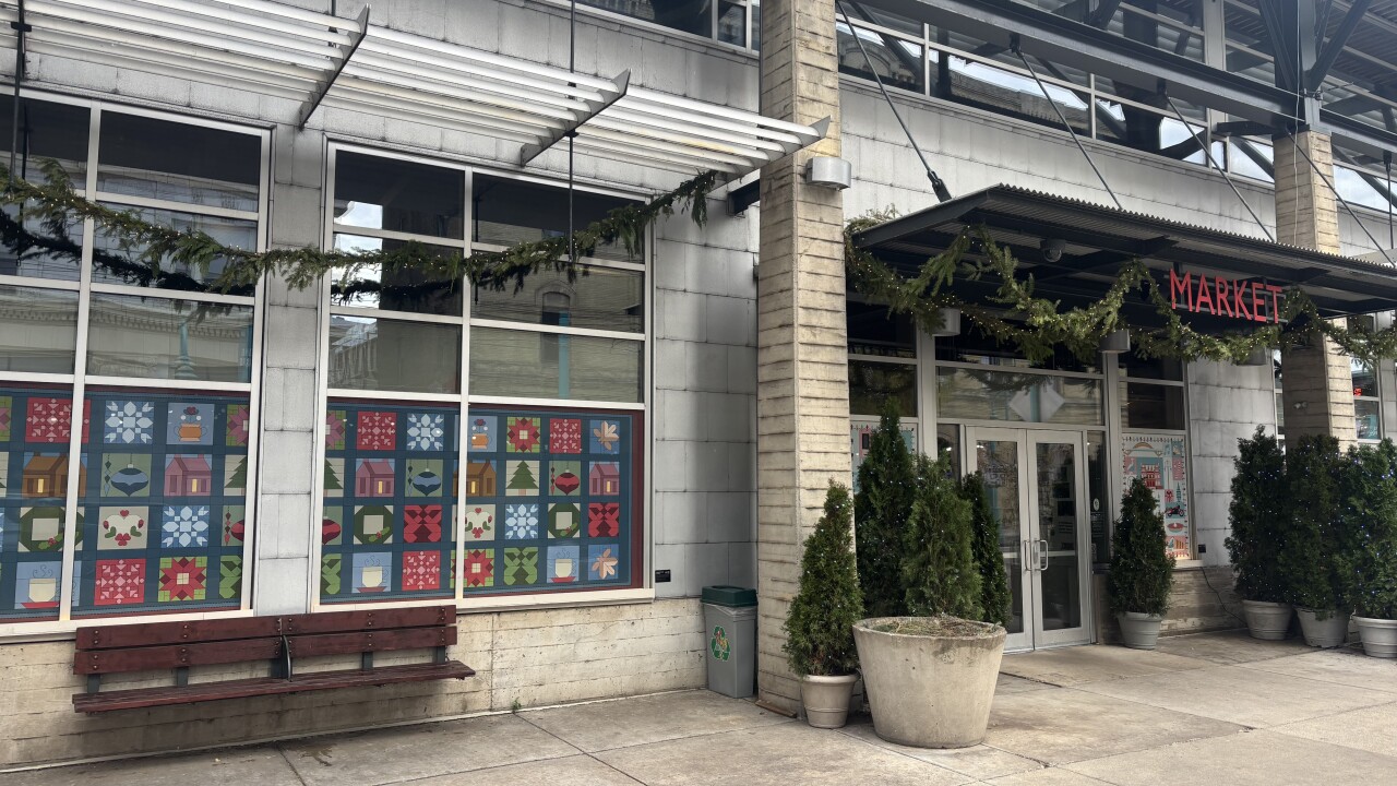 Windows at the Milwaukee Public Market, part of its inaugural Holiday Window Display in partnership with the Milwaukee Institute of Art & Design (MIAD).