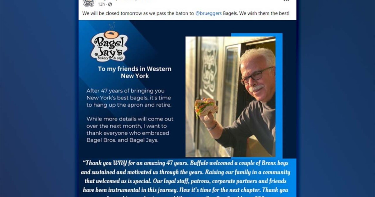 Bagel Jay's Bakery and Cafe closes after 47 years - Vimarsana News