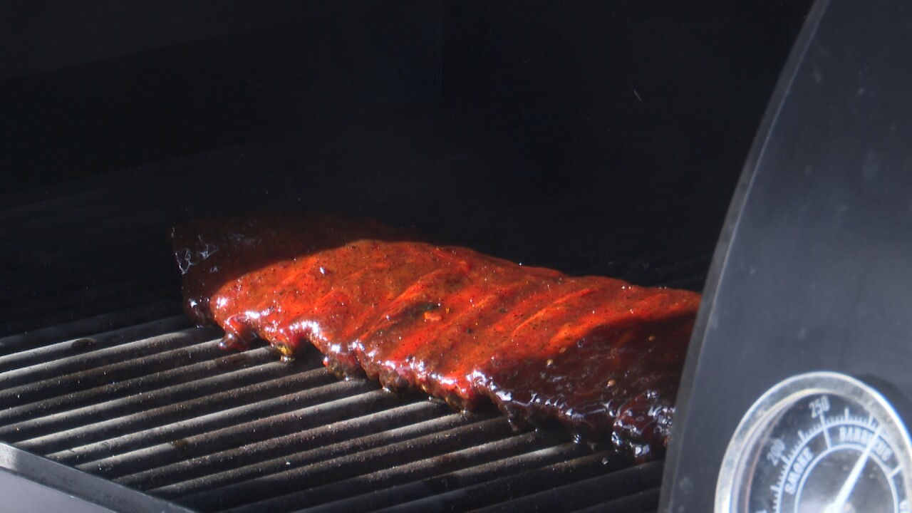 Ribs on the smoker