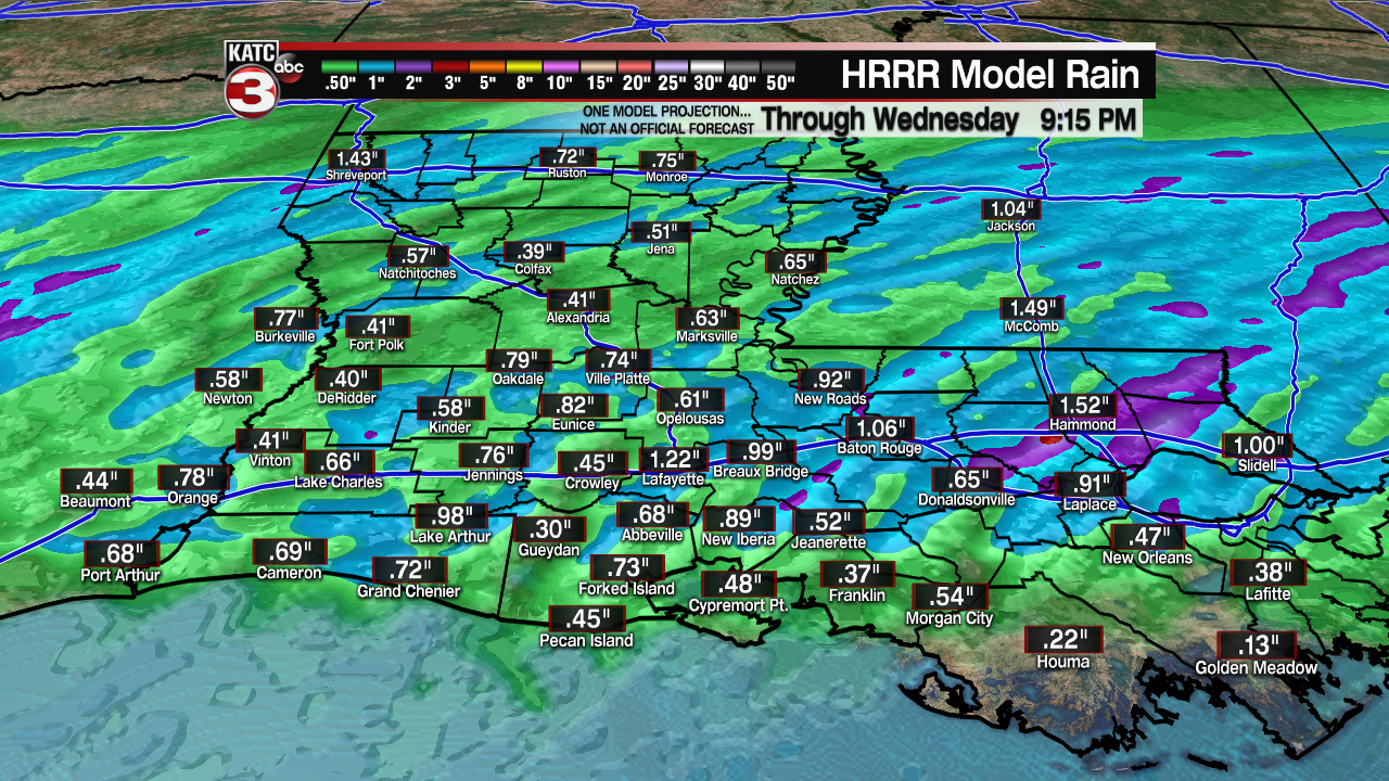 Extended HRRR Accumulation Acadiana.png