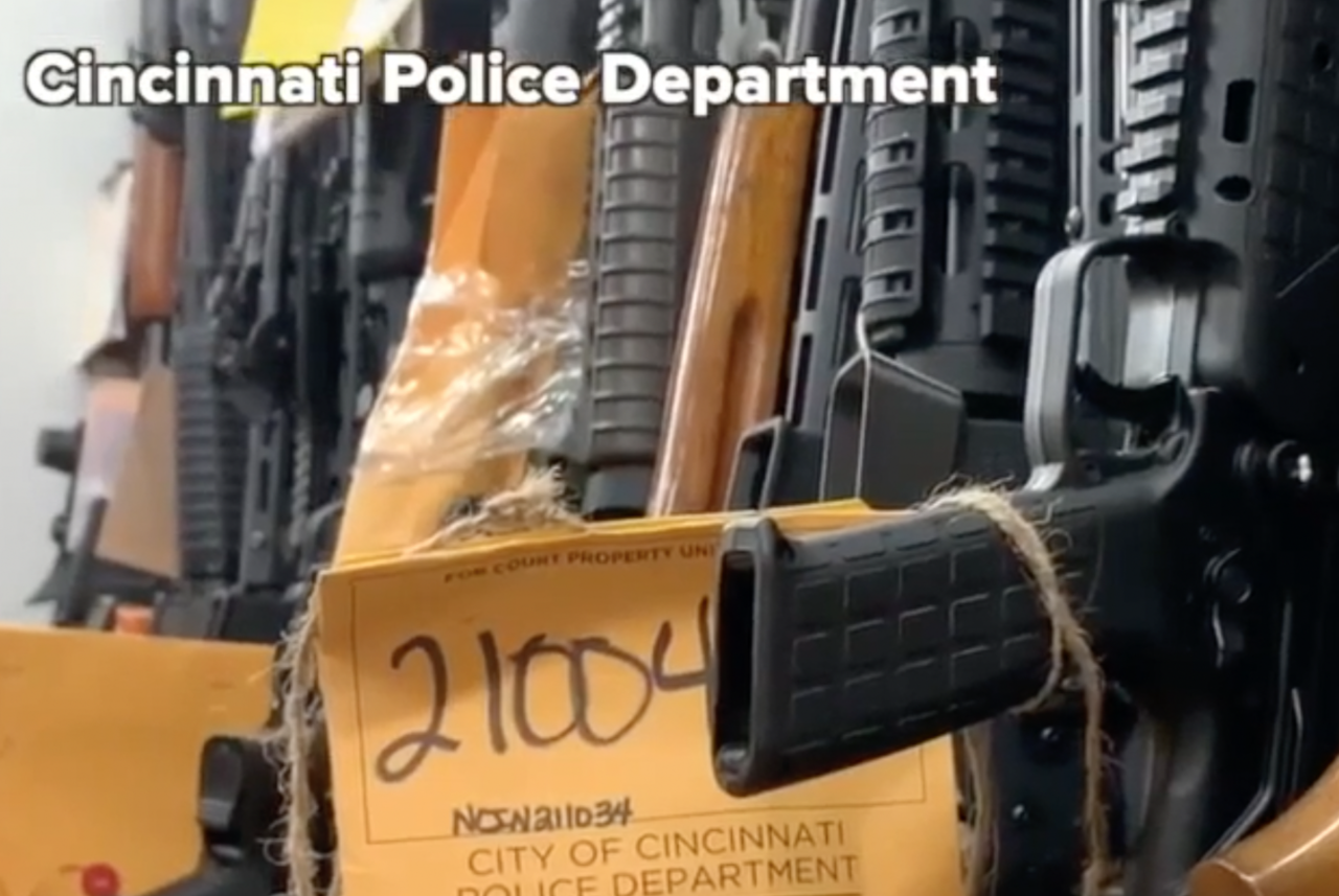 Illegal firearms recovered by the Cincinnati Police Department