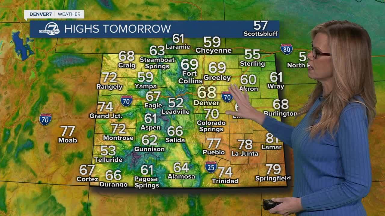 Highs on Monday statewide