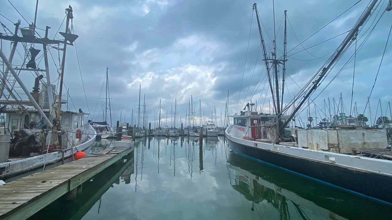 Cloudy skies at the Corpus Christi Marina - Photo By: FB Coastal Bend Weather Watcher Lu Ann Kingsbury