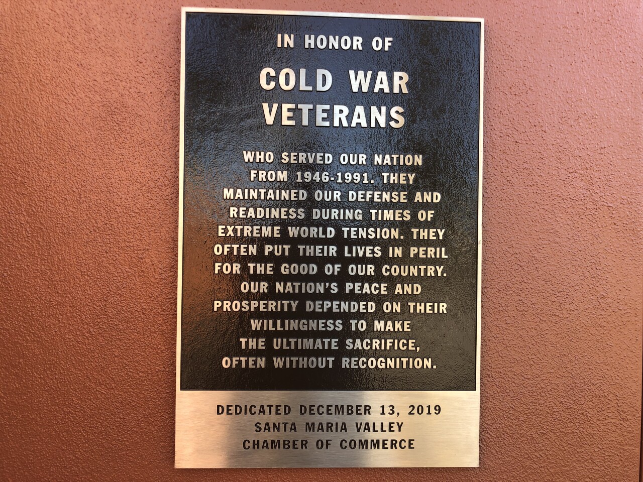 Cold War Veterans Honored At Santa Maria Ceremony