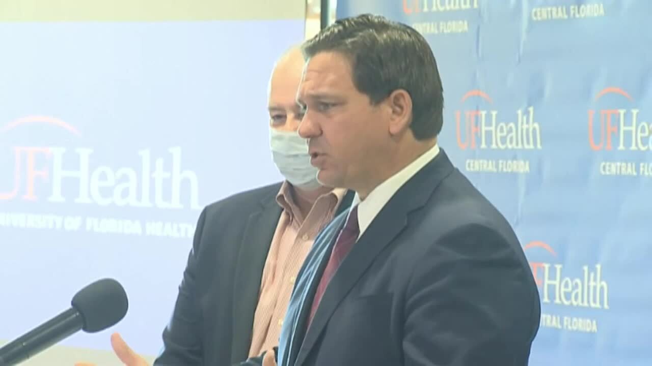 Gov. Ron DeSantis speaks at UF Health The Villages Hospital, Dec. 22, 2020